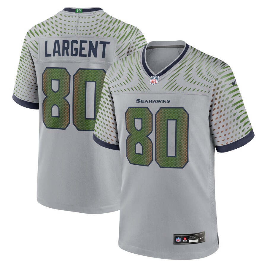 Men's Seattle Seahawks Steve Largent Nike Wolf Gray 2025 Rivalries Collection Retired Player Game Jersey - Jersey