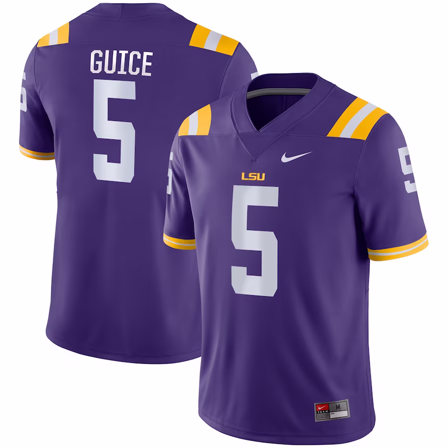 Derrius Guice LSU Tigers Nike Game Jersey - Purple - Jersey