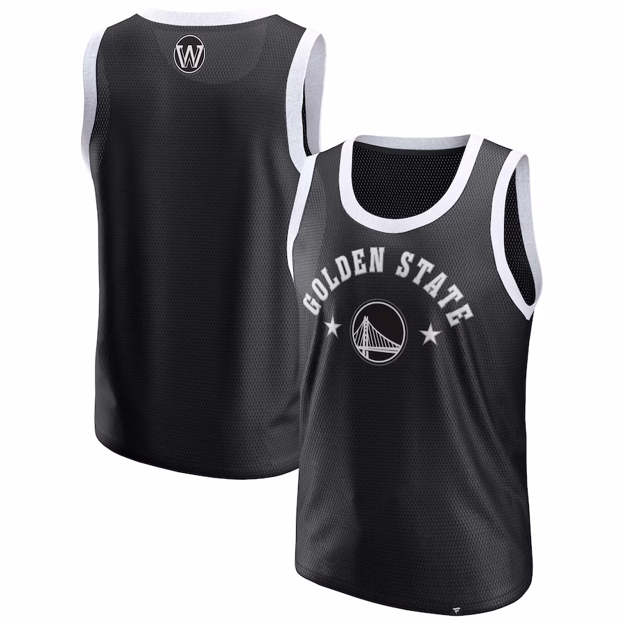 Men's Golden State Warriors  Fanatics Black Mesh Tank Top - Jersey
