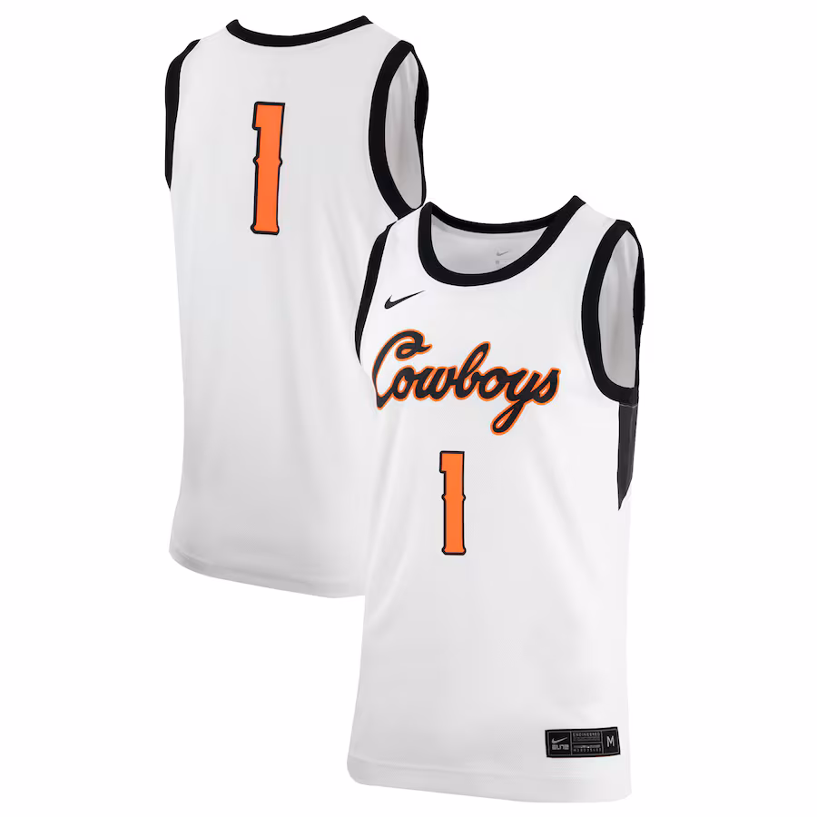 Men's Nike White Oklahoma State Cowboys Retro Replica Basketball Jersey - Jersey