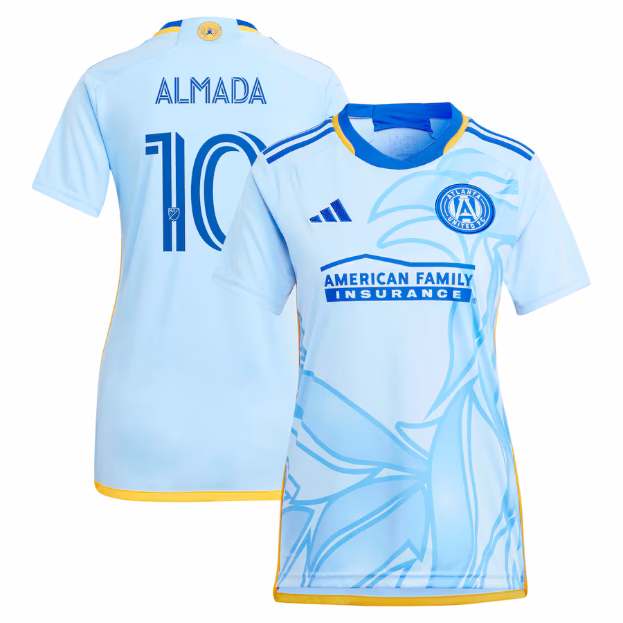 Women's Atlanta United FC Thiago Almada adidas Light Blue 2024 The Resurgens Kit Replica Player Jersey - Jersey
