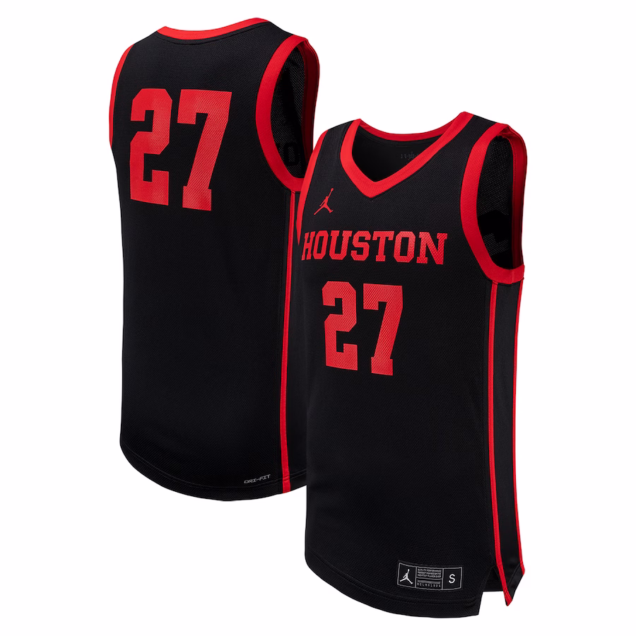 #27 Houston Cougars Jordan Brand Replica Basketball Jersey - Black - Jersey