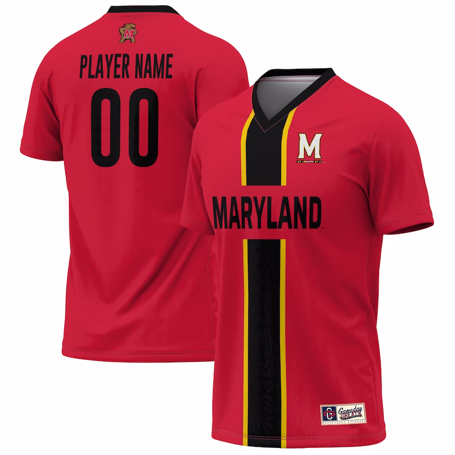 Maryland Terrapins GameDay Greats Youth Lightweight Pick-A-Player NIL Men's Soccer Jersey - Red - Jersey