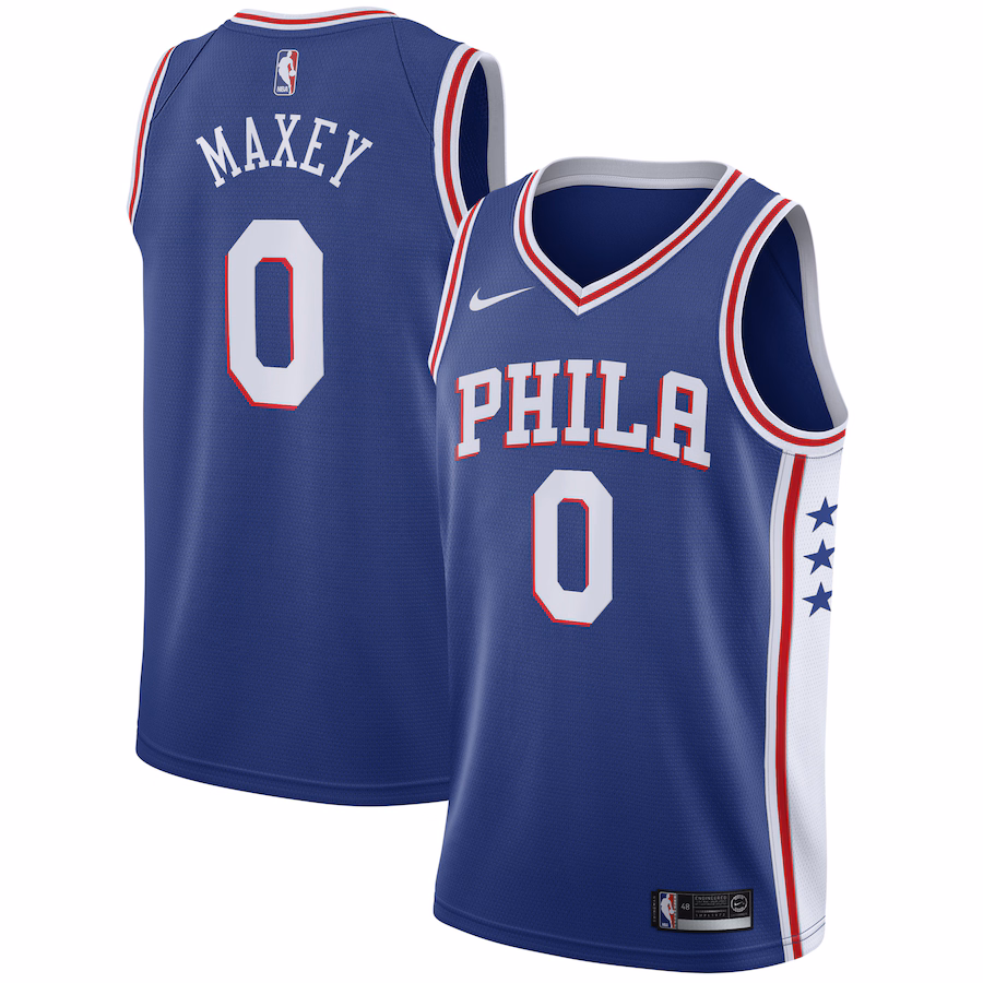 Philadelphia 76ers Tyrese Maxey Nike Royal Swingman Jersey Icon Edition - Jersey
