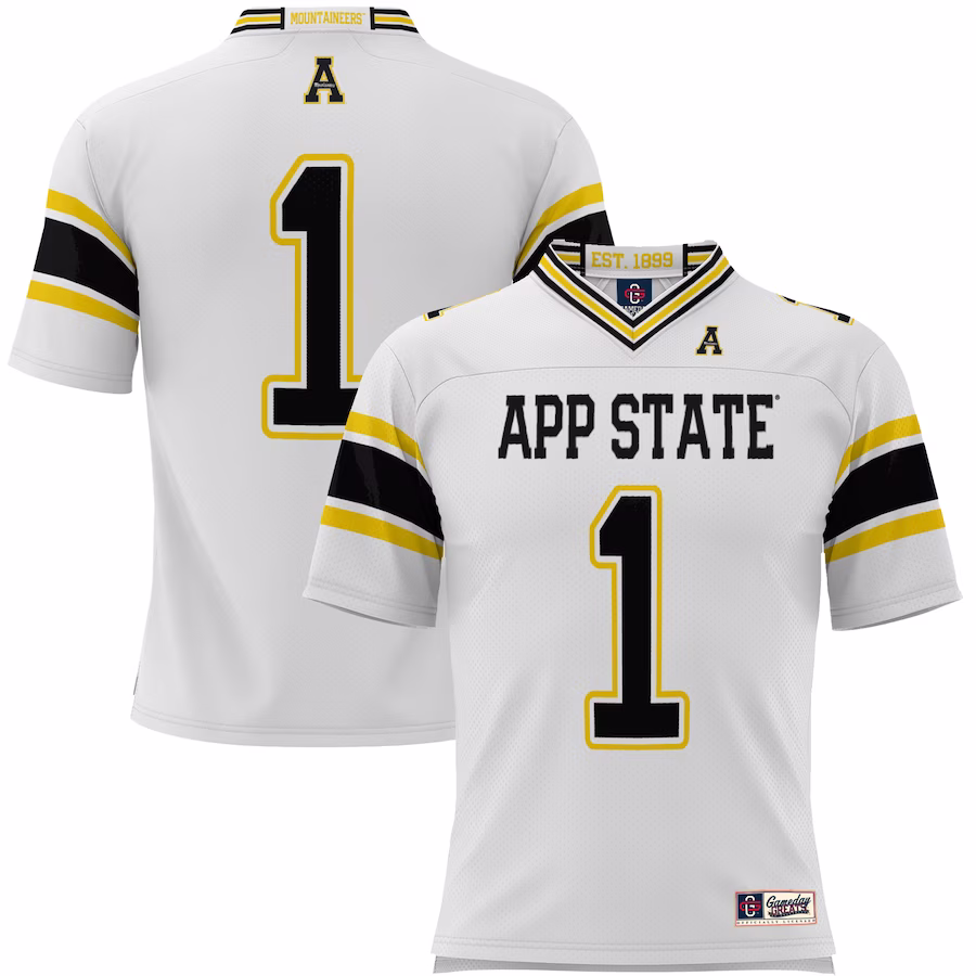 #1 Appalachian State Mountaineers GameDay Greats Endzone Football Jersey - White - Jersey