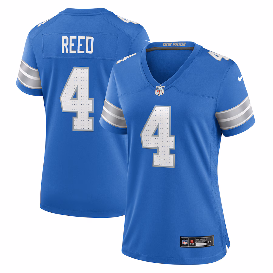 Women's Detroit Lions D.J. Reed Nike Blue Team Game Jersey - Jersey