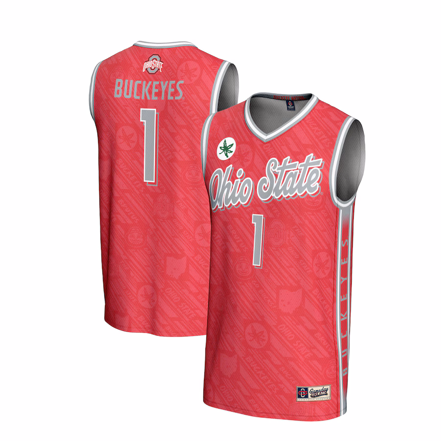 Youth GameDay Greats #1 Scarlet Ohio State Buckeyes Lightweight Highlight Print Basketball Jersey - Jersey
