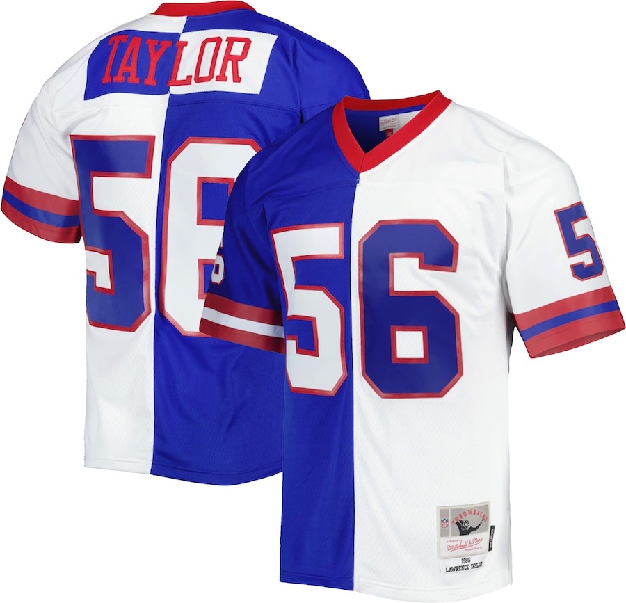 Men's New York Giants Lawrence Taylor Mitchell & Ness Royal/White 1986 Split Legacy Replica Jersey - Jersey