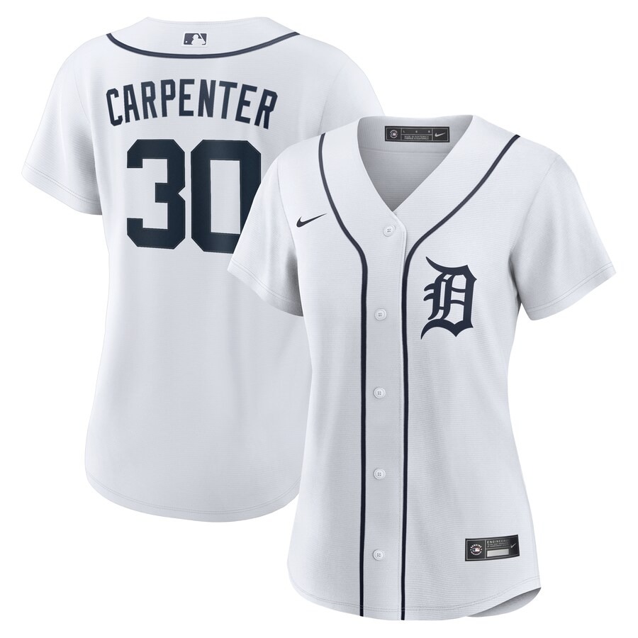 Women's Detroit Tigers Kerry Carpenter Nike White Home Replica Jersey - Jersey