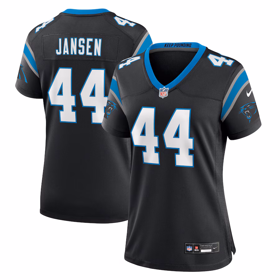 Women's Carolina Panthers J.J. Jansen Nike Black Team Game Jersey - Jersey