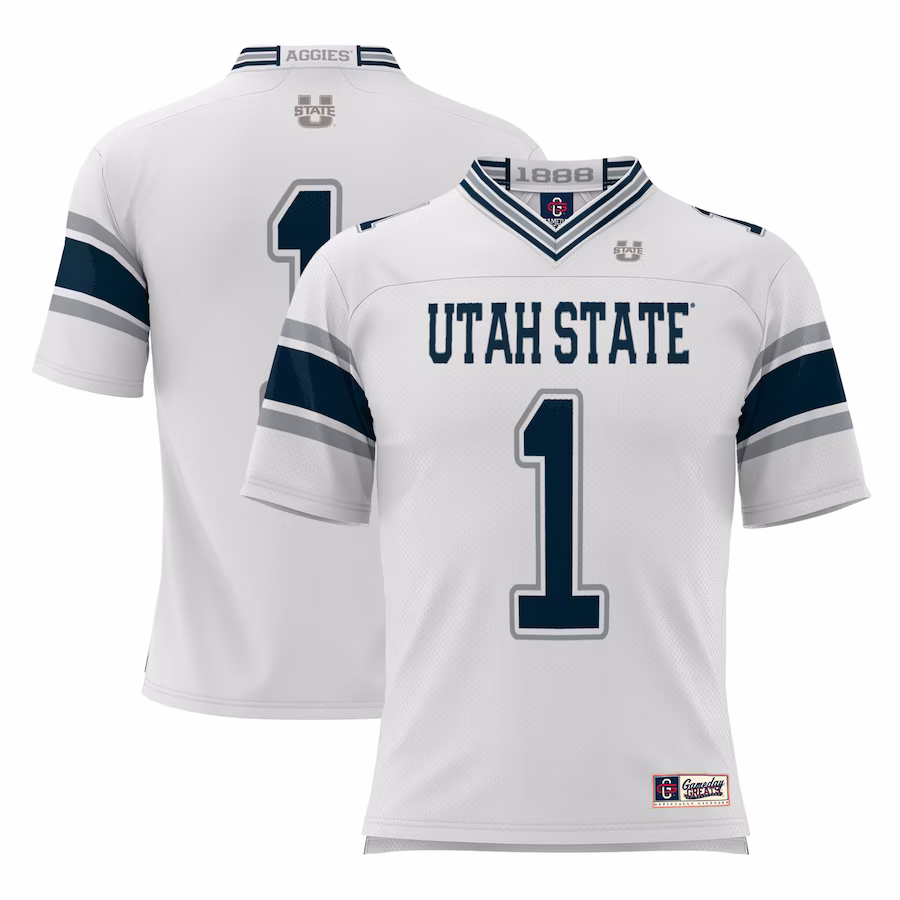 #1 Utah State Aggies GameDay Greats Football Jersey - White - Jersey