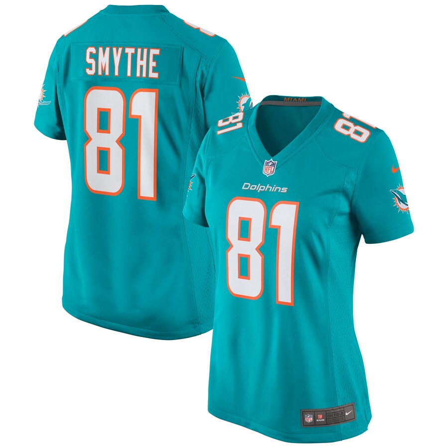 Women's Miami Dolphins Durham Smythe Nike Aqua Game Jersey - Jersey