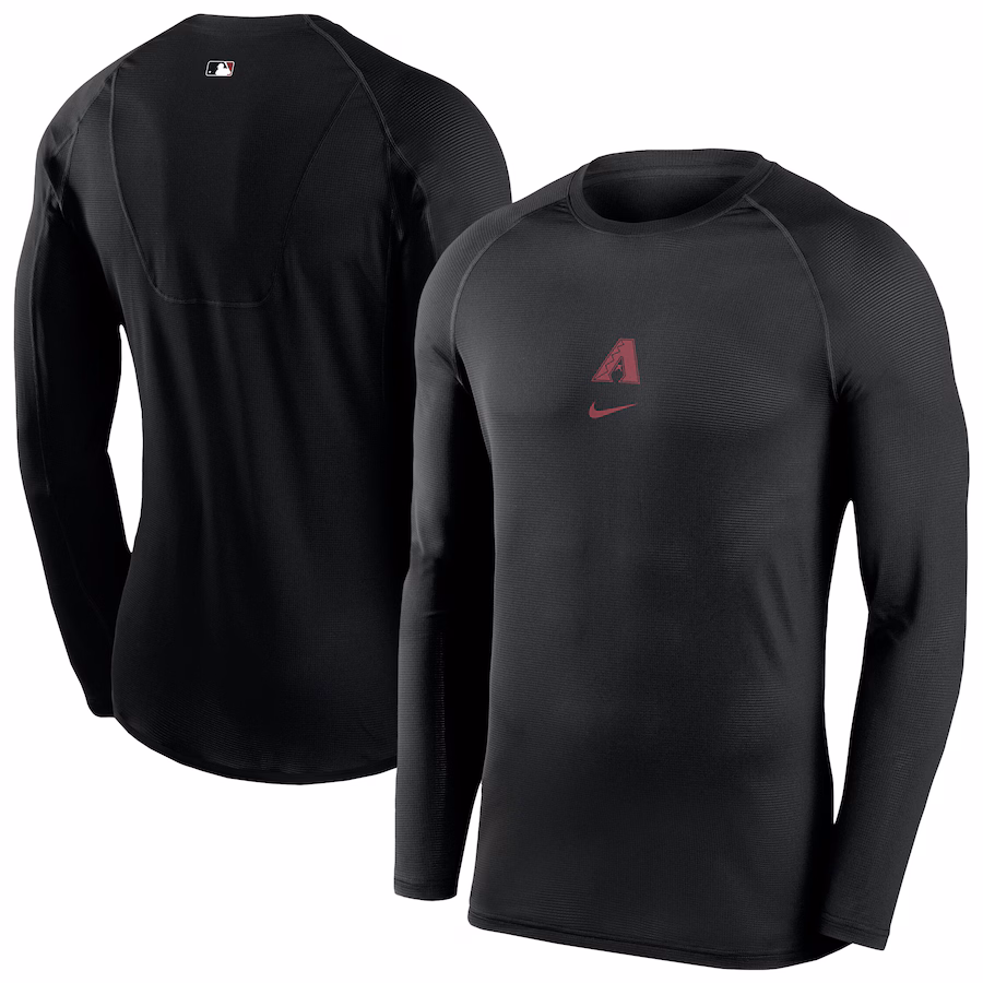 Men's Arizona Diamondbacks Nike Black Authentic Collection Raglan Long Sleeve T-Shirt - Jersey
