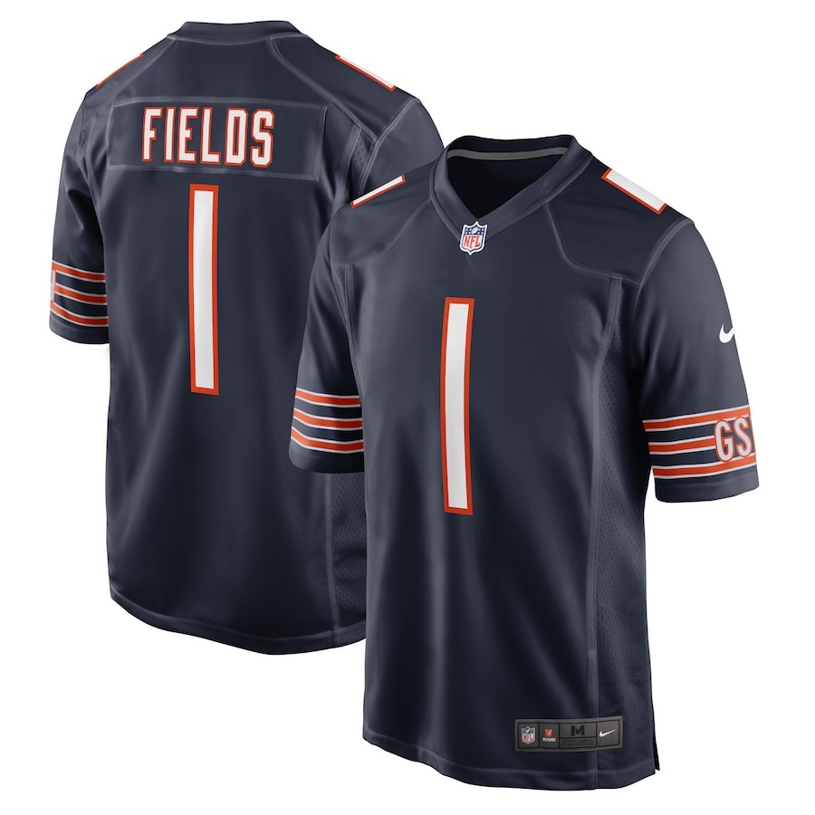Men's Chicago Bears Justin Fields Nike Navy Player Game Jersey - Jersey