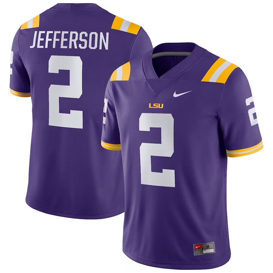 Justin Jefferson LSU Tigers Nike Player Game Jersey - Purple - Jersey