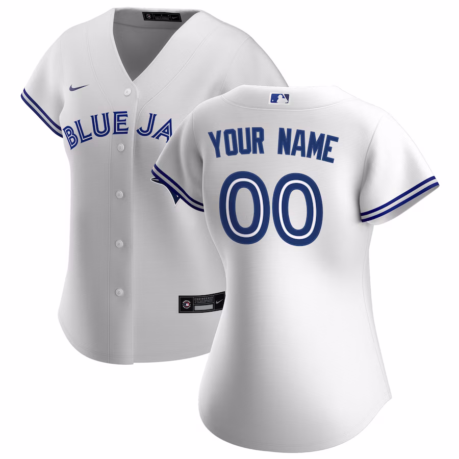 Women's Toronto Blue Jays Nike White Home Replica Custom Jersey - Jersey