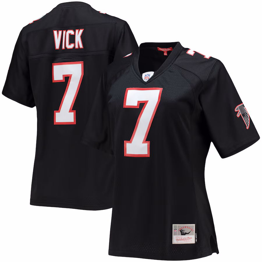 Women's Atlanta Falcons Michael Vick Mitchell & Ness Black Legacy Replica Player Jersey - Jersey