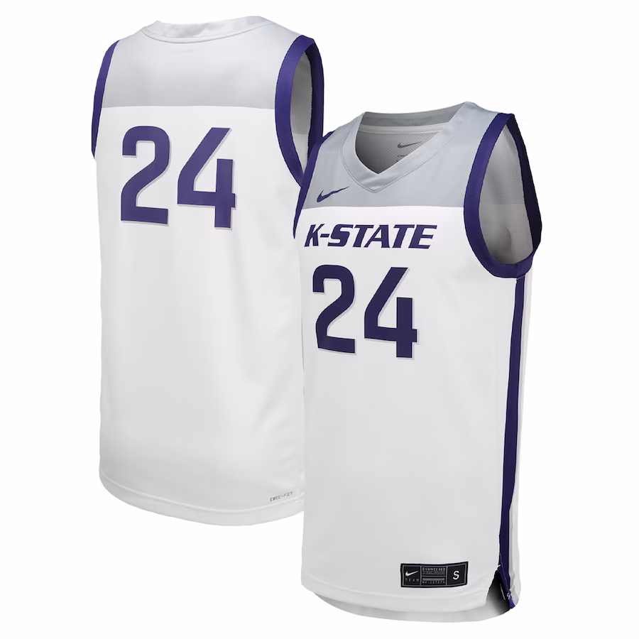 Unisex Nike #23 White Kansas State Wildcats Team Replica Basketball Jersey - Jersey