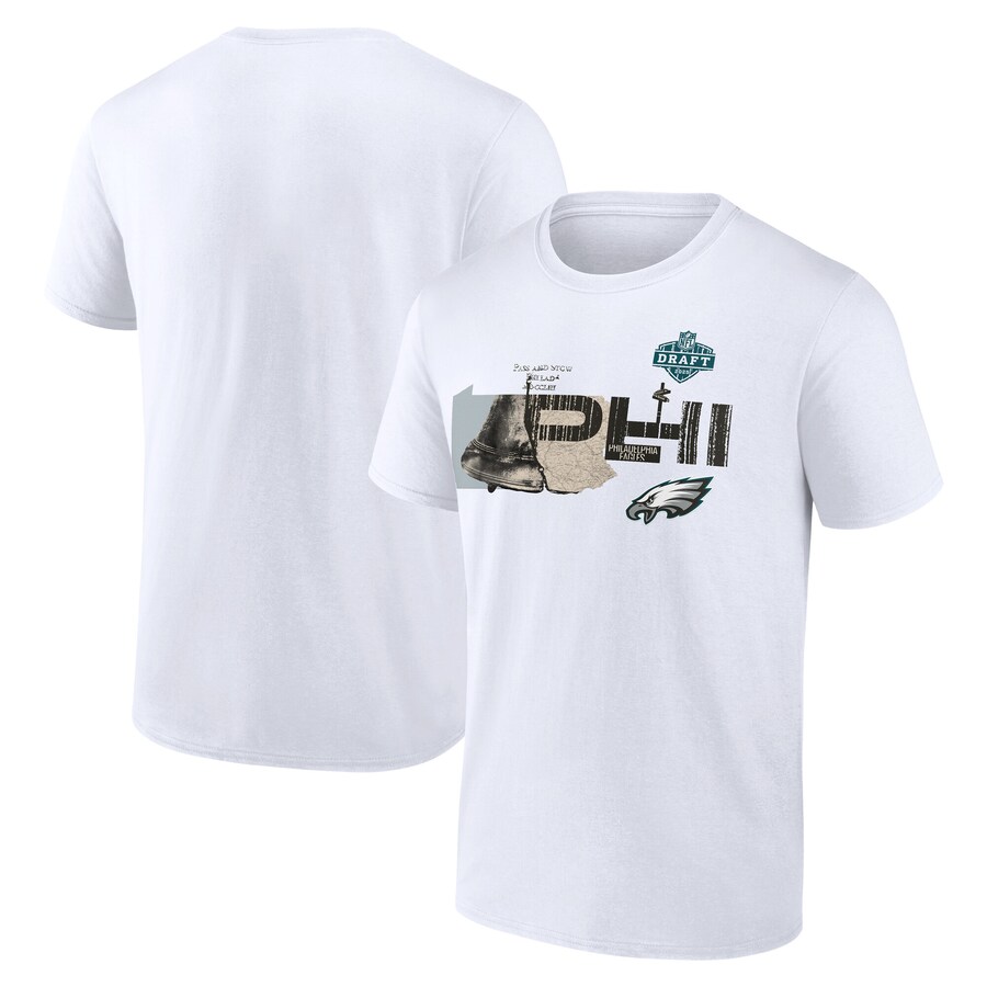 Men's Philadelphia Eagles White 2025 NFL Draft T-Shirt - Jersey