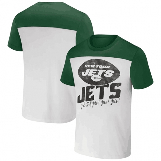 Men's New York Jets Cream Green X Darius Rucker Collection Colorblocked T Shirt - Jersey