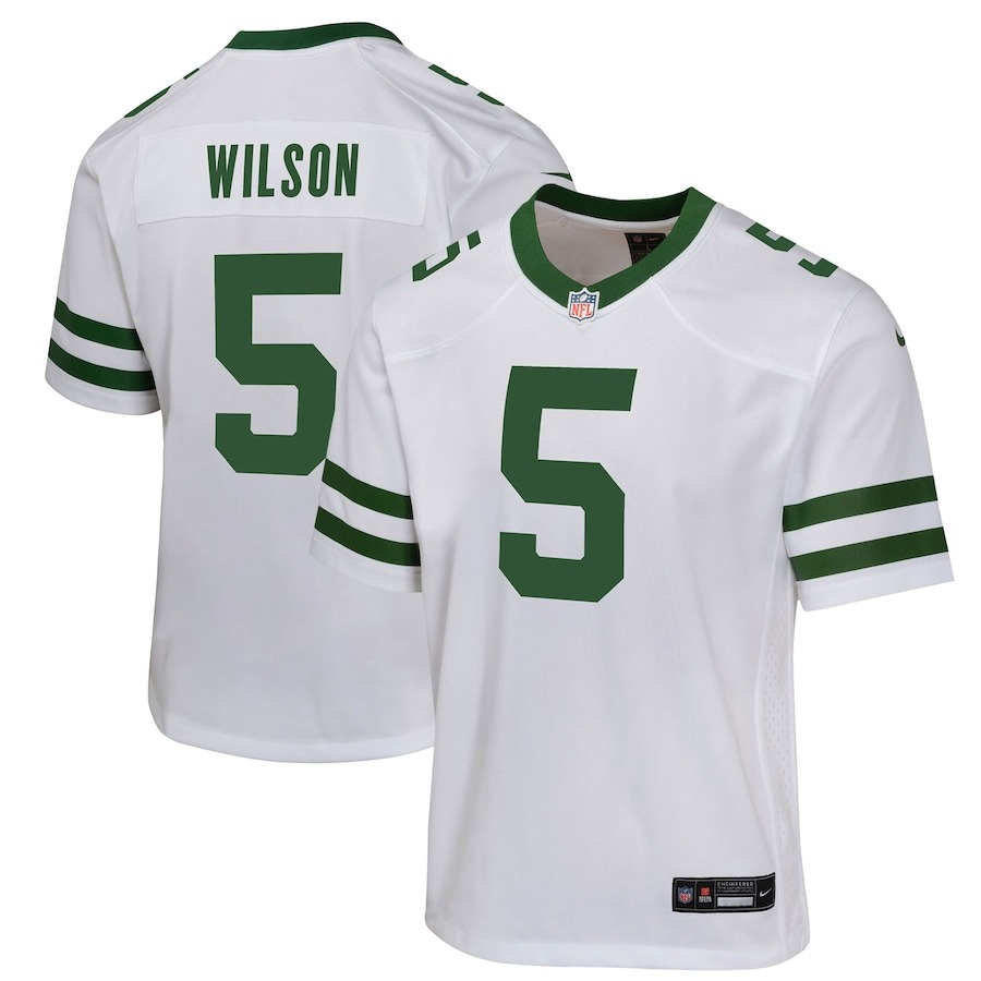 Youth New York Jets Garrett Wilson Nike Legacy White Game Jersey - Jersey