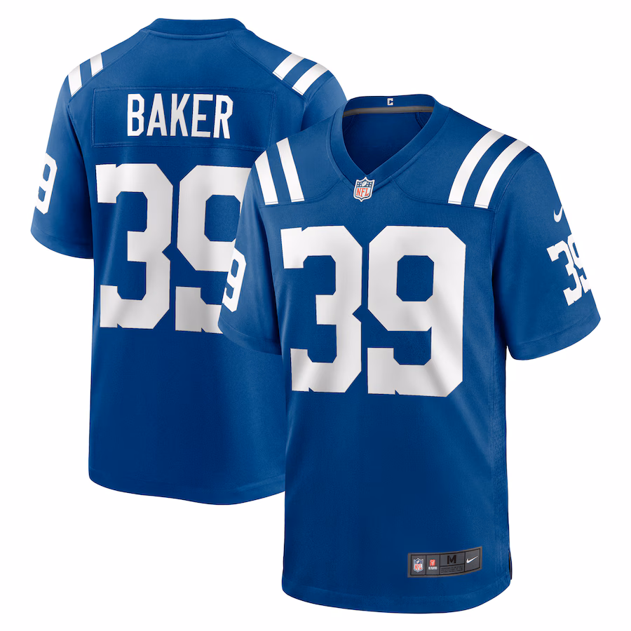 Men's Indianapolis Colts Darrell Baker Jr Nike  Royal Team Game Jersey - Jersey