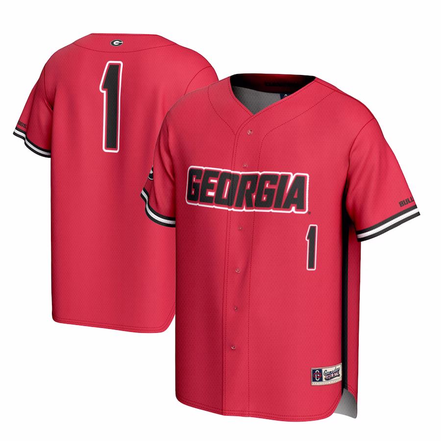 #1 Georgia Bulldogs GameDay Greats Lightweight Baseball Jersey - Red - Jersey