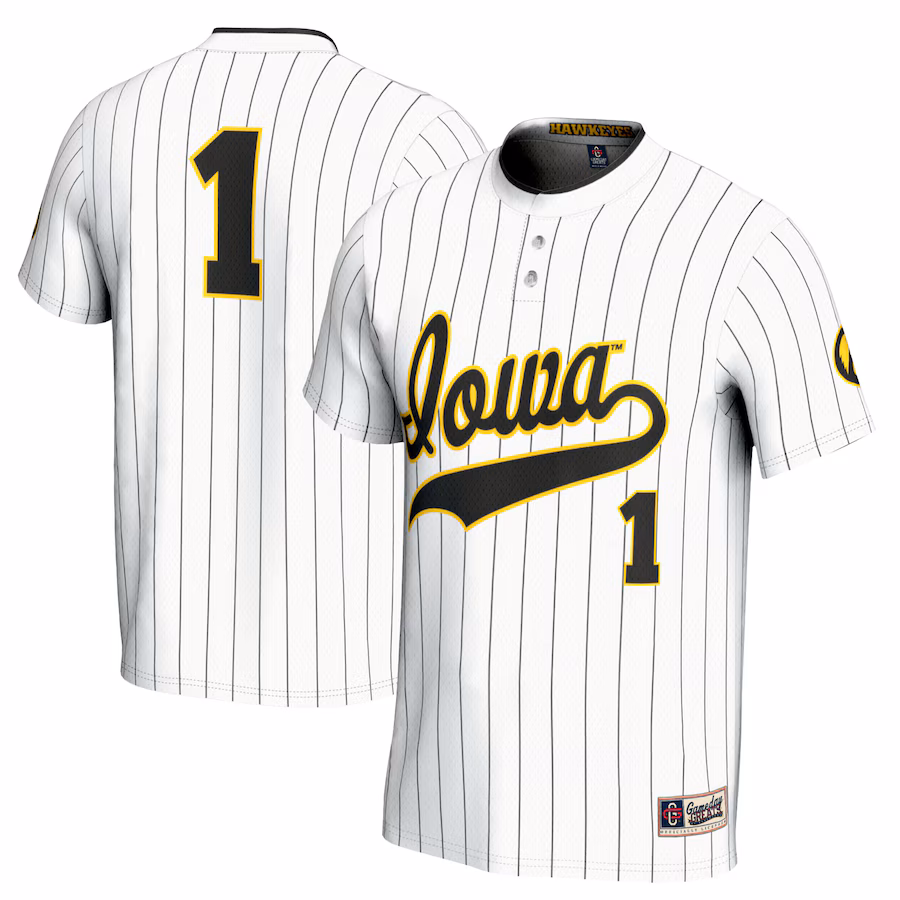Youth GameDay Greats #1 White Iowa Hawkeyes Softball Lightweight Fashion Jersey - Jersey