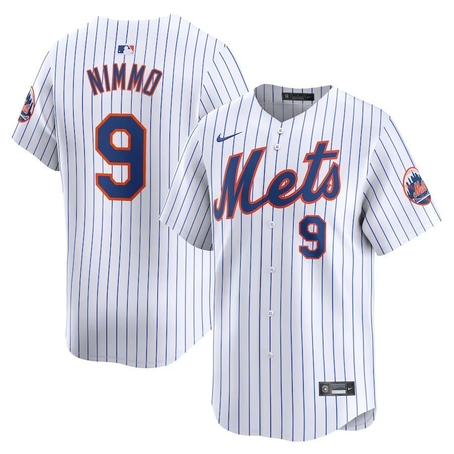 Men's New York Mets Brandon Nimmo Nike White Home Limited Player Jersey - Jersey