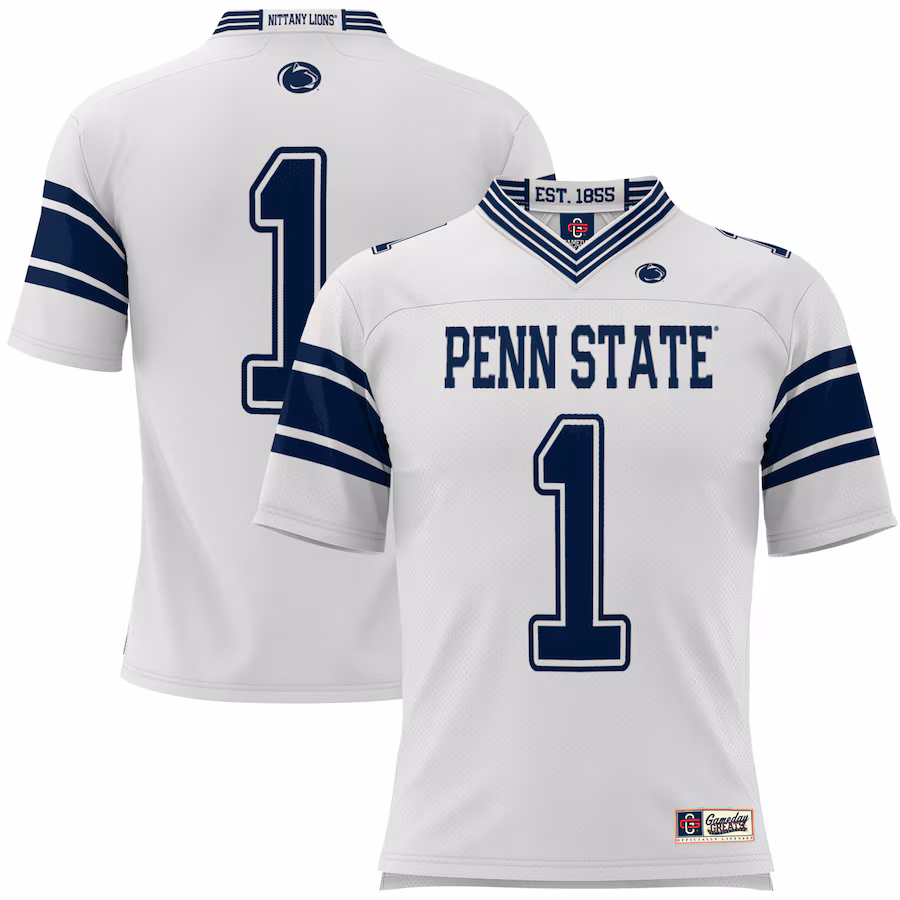 Men's GameDay Greats #1 White Penn State Nittany Lions Football Jersey - Jersey
