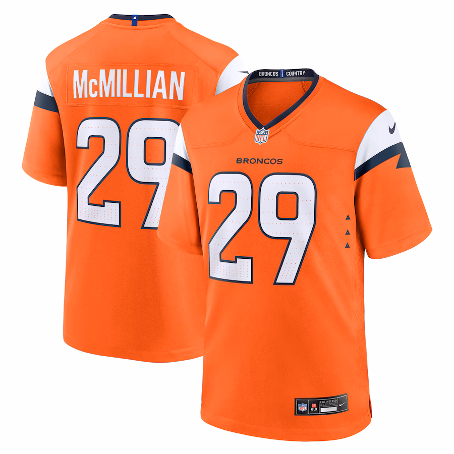 Men's Denver Broncos Ja'Quan McMillian Nike Orange Team Game Jersey - Jersey