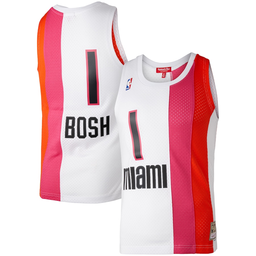Women's Miami Heat Chris Bosh Mitchell & Ness White Hardwood Classics 2011/12 Swingman Jersey - Jersey