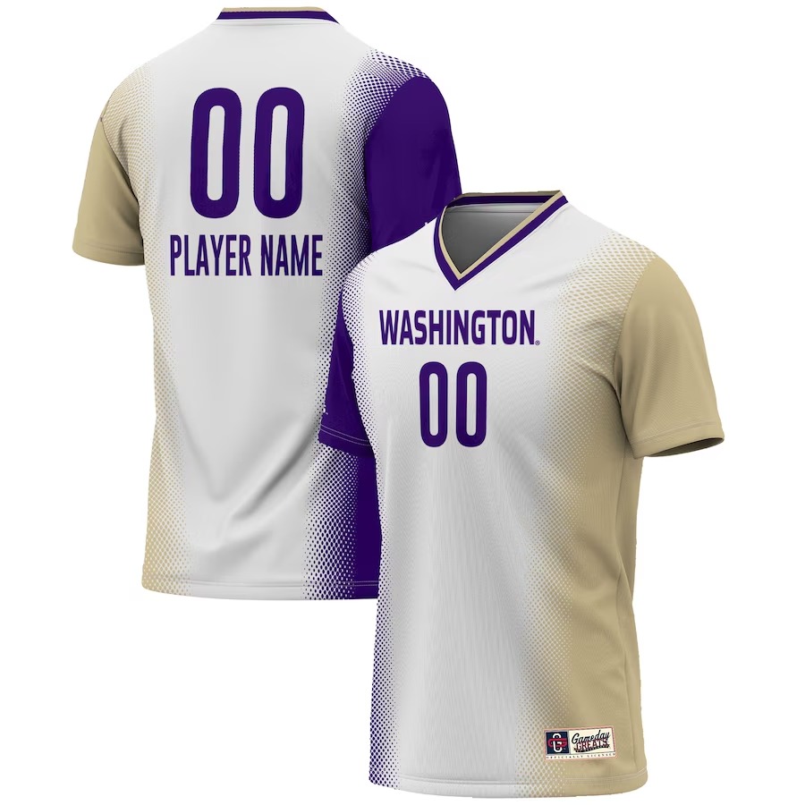 Washington Huskies GameDay Greats Unisex NIL Pick-A-Player Lightweight Women's Soccer Jersey - White - Jersey