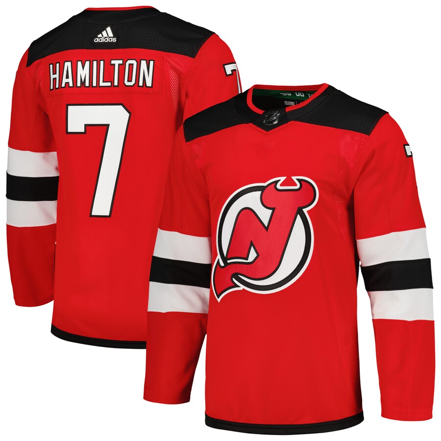 Men's New Jersey Devils Dougie Hamilton adidas Red Home Primegreen Authentic Player Jersey - Jersey