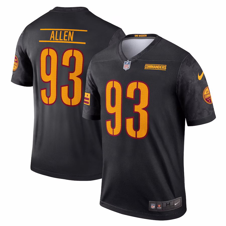 Men's Washington Commanders Jonathan Allen Nike Black Alternate Legend Jersey - Jersey