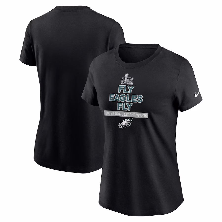 Women's Philadelphia Eagles  Nike Black Super Bowl LIX Champions Local T-Shirt - Jersey