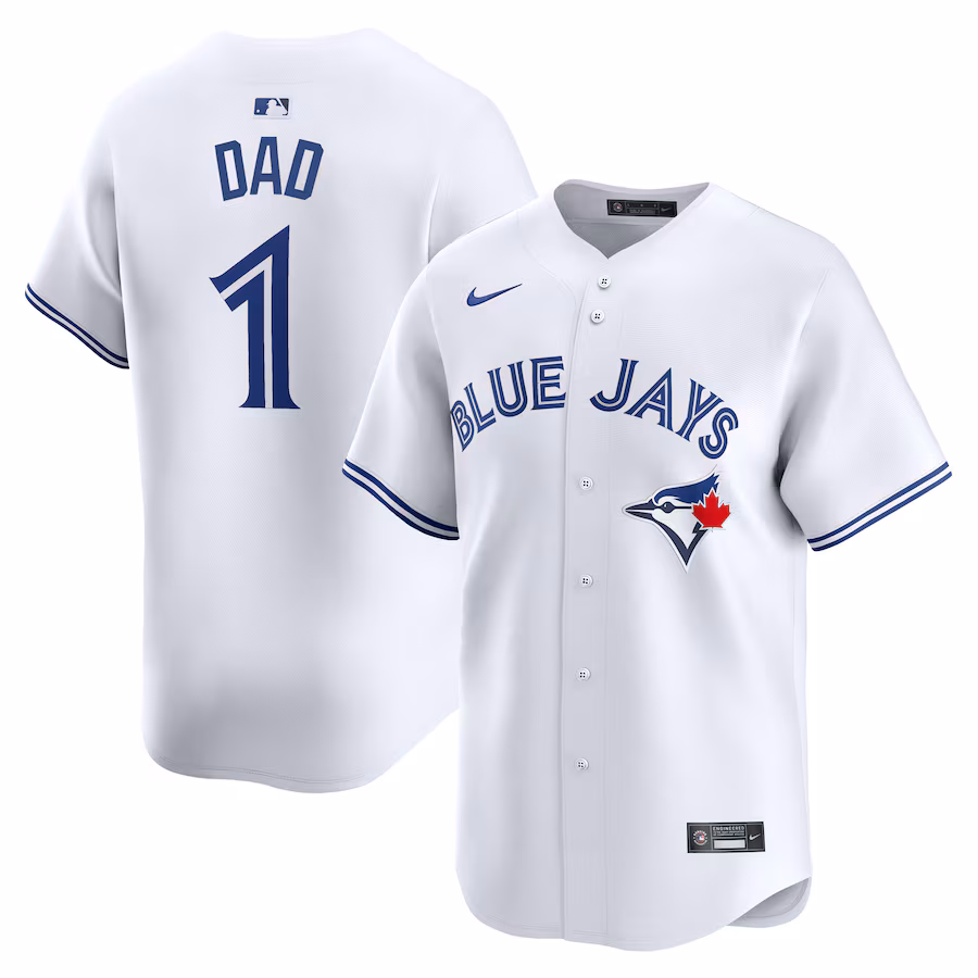 Men's Toronto Blue Jays Nike White #1 Dad Home Limited Jersey - Jersey