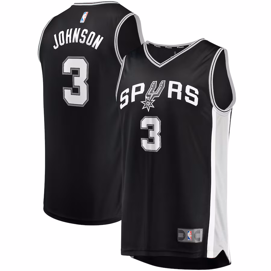 Men's San Antonio Spurs Keldon Johnson Fanatics Black Fast Break Replica Jersey - Icon Edition - Jersey