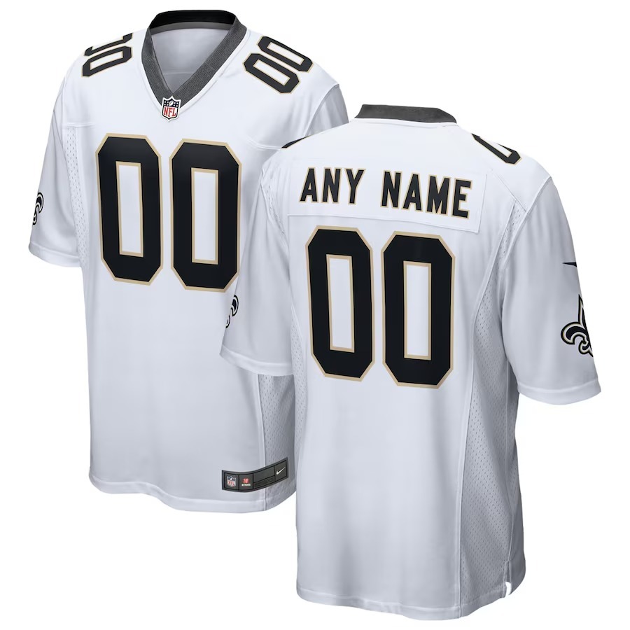 Men's New Orleans Saints Nike White 2018 Custom Game Jersey - Jersey