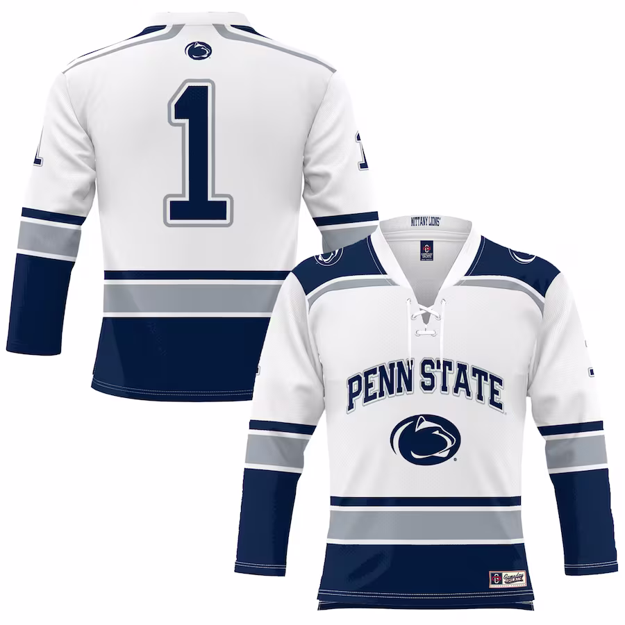 #1 Penn State Nittany Lions GameDay Greats Youth Hockey Jersey - White - Jersey