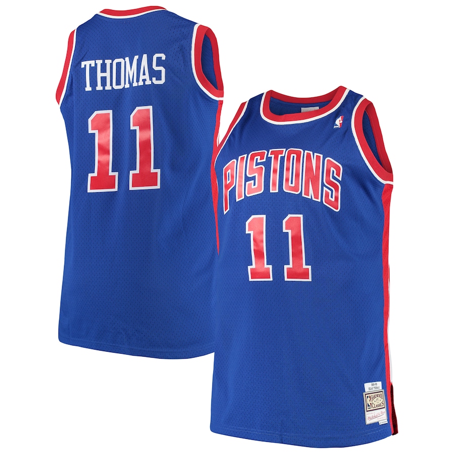 Men's Detroit Pistons Isaiah Thomas Mitchell & Ness Royal 1988/89 Big & Tall Hardwood Classics Swingman Jersey - Jersey