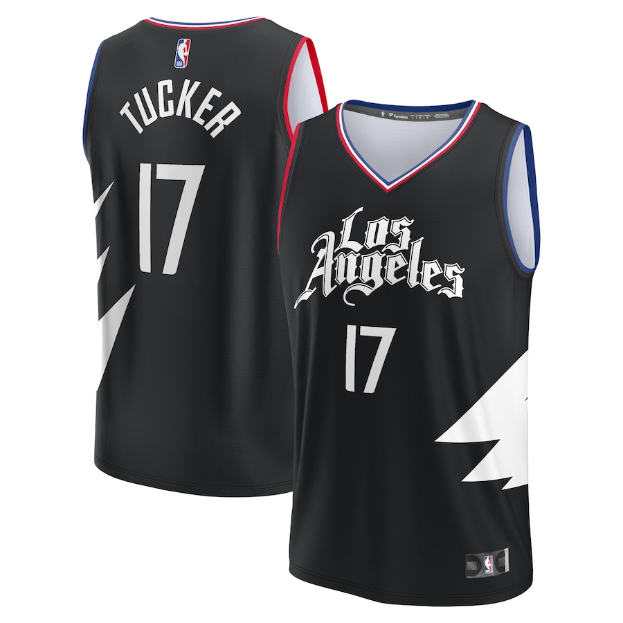 Youth LA Clippers PJ Tucker Fanatics Black Fast Break Player Jersey - Statement Edition - Jersey