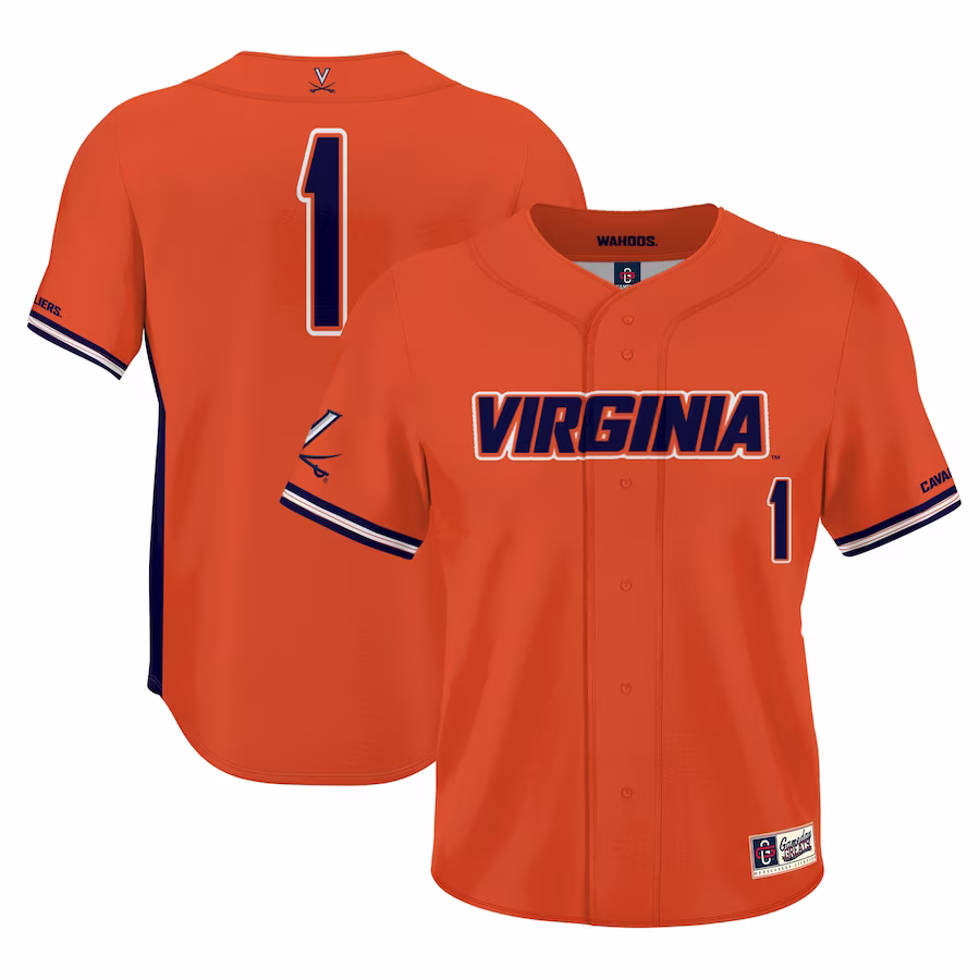 #1 Virginia Cavaliers GameDay Greats Lightweight Baseball Jersey - Orange - Jersey