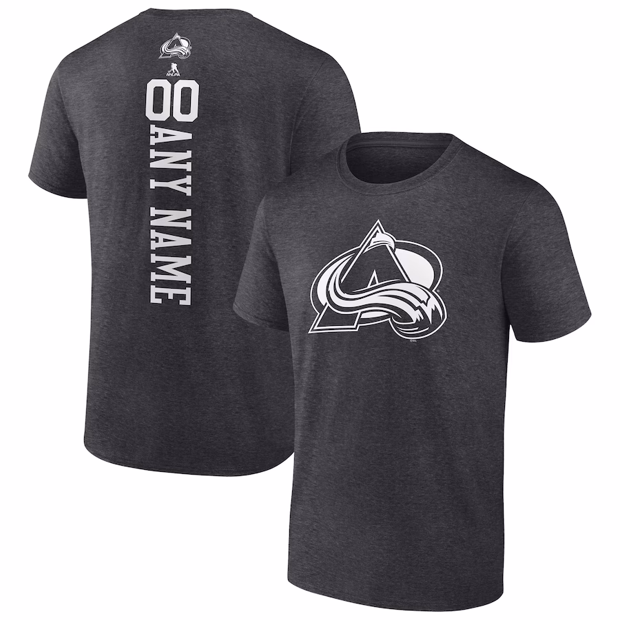 Men's Colorado Avalanche Heathered Charcoal Personalized One Color T-Shirt - Jersey