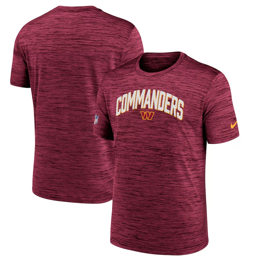 Men's Washington Commanders Nike Burgundy Sideline Velocity Athletic Stack Performance T-Shirt - Jersey