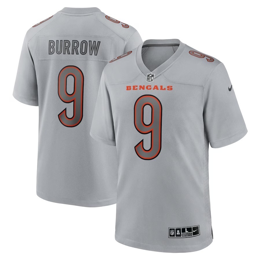 Men's Cincinnati Bengals Joe Burrow Nike Gray Atmosphere Fashion Game Jersey - Jersey