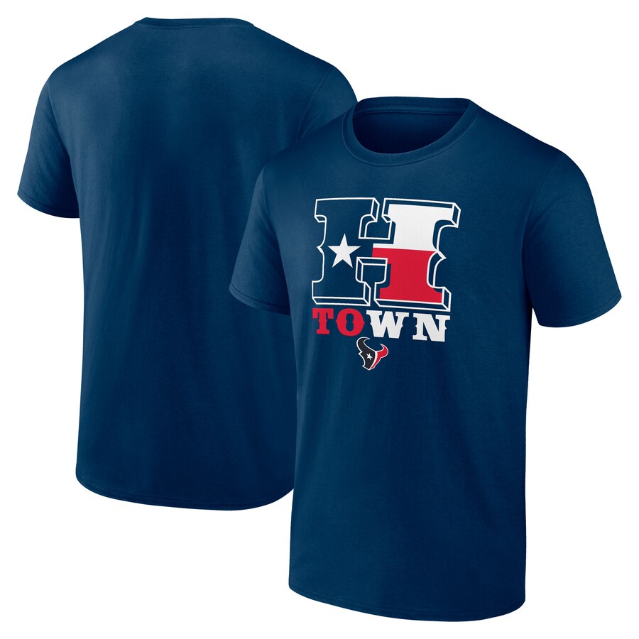Men's Houston Texans Fanatics Navy Hometown Rushing Yards T-Shirt - Jersey