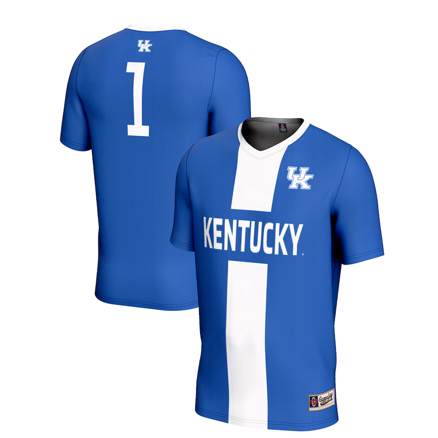 Men's GameDay Greats #1 Royal Kentucky Wildcats Lightweight Soccer Fashion Jersey - Jersey