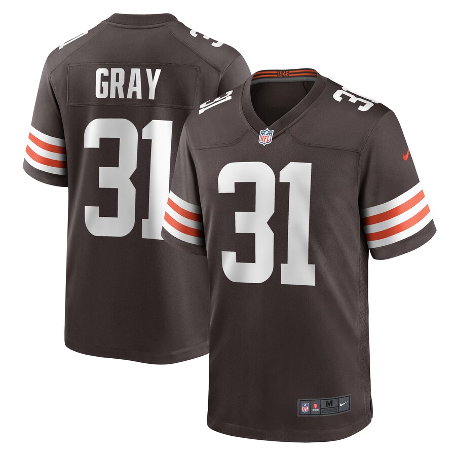 Men's Cleveland Browns Vincent Gray Nike  Brown Team Game Jersey - Jersey