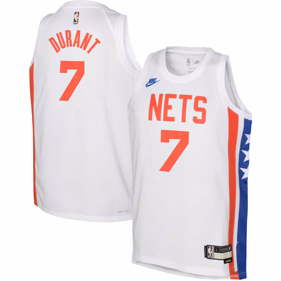Youth Brooklyn Nets Kevin Durant Nike White 2022/23 Swingman Jersey - Classic Edition - Jersey